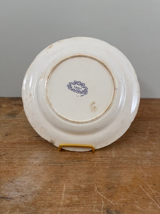 Antique English Lilac Transferware Plate Late 19th Century Abbey 1790 *Old Chip on Back*
