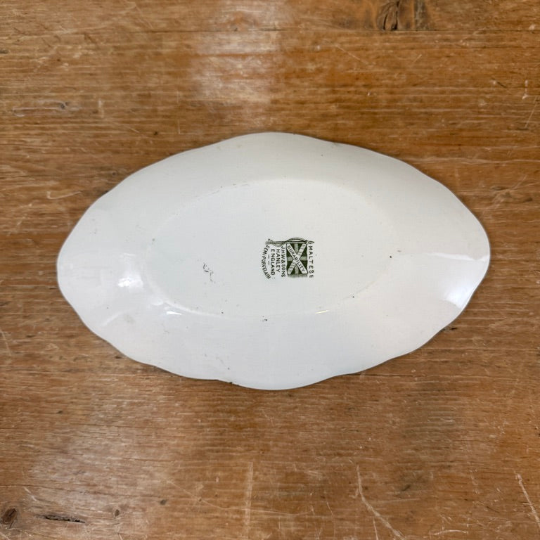 Antique Green Transferware Small Platter Early 1900s *Tiny Chip on Edging*