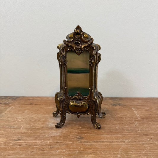Brass, Possibly Bronze with Patina Mini Jewelry Vitrine